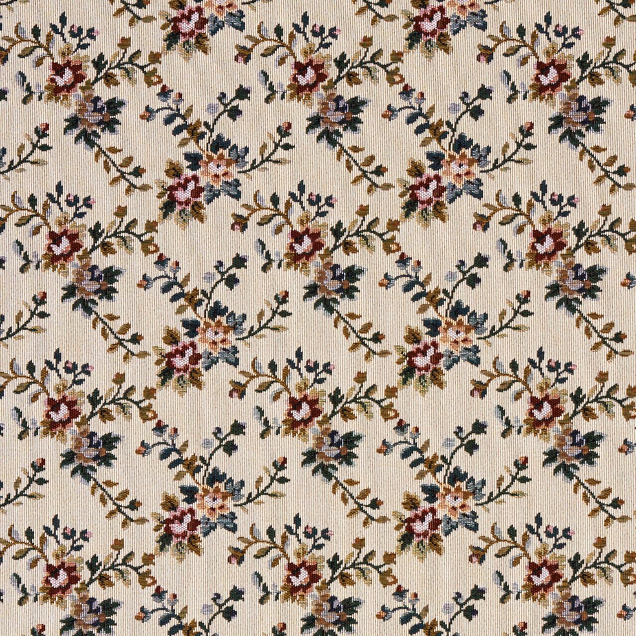 Praline - Green,Red & Burgundy Floral Upholstery Fabric 54 Inches"